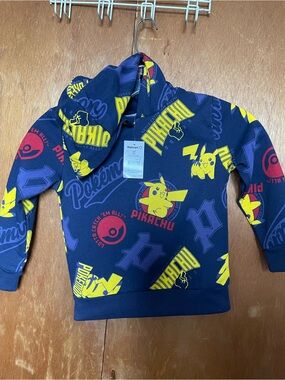 Kids Pikachu Navy Hoodie Sweatshirt